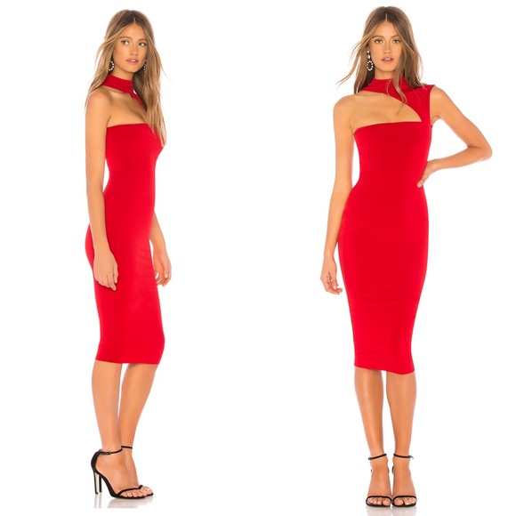 Nookie Dresses & Skirts - Nookie Charlize High Neck Dress in Flame Red